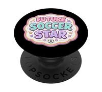 Future Soccer Star Kids Player Lover Child Girl Feminine PopSockets Adhesive PopGrip