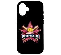 Future Softball Star Kids Player Lover Child Girl Team Case for iPhone 16