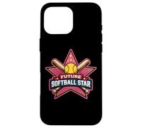 Future Softball Star Kids Player Lover Child Girl Team Case for iPhone 16 Pro Max