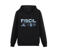 Future Sound Of London. Silver Logos. Full Cotton Hoodie Black M