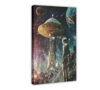 Future Space Colonisation Astronaut Science Fiction Art Canvas Poster Bedroom Decor Landscape Office Room Decor Gift 24x36inch(60x90cm)