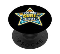 Future Surf Star Surfing Lover Surfer Kid Surfboard Child PopSockets Adhesive PopGrip