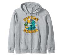 Future Surfer Ocean Surfing Waves Vibes for Kids Zip Hoodie