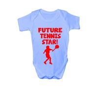 Future Tennis Star/Sport ~ Funny Babygrow ~ Babies Gift Boy/Girl Vest Babies 3-6 Blue