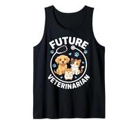 Future Veterinarian Adorable Pet Trio Illustration Tank Top