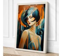 Future Vision Geometric Canvas Wall Art Print 30x20 Inch (76 x 51 cm)