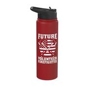 Future Volunteer Firefighter American Pride Stainless Steel Insulated Water Bottle