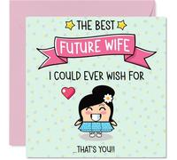 Future Wife Birthday Card - The Best I Could Ever Wish For - Happy Birthday Card for Future Wife from Husband Partner, 145mm Cute Bday Greeting Cards