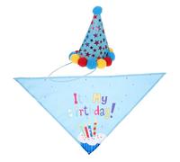 FUTUREORYY 1 Set Dog Birthday Party Hat and Saliva Towel Set One Blue Pet Supplies for Celebrating Your Dogs Special Day with Cute Accessories