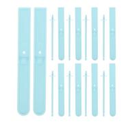 FUTUREORYY 10 Sets Miniature Skiing Board Handle Light Blue Mini Ski Crafts Decors for Christmas Winter Holiday Micro Landscaping Garden Accessories