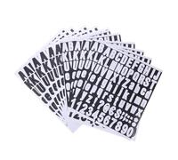 FUTUREORYY 10 Sheets Vinyl Letter Number Stickers Self-Adhesive Alphabet Decals for Mailbox Door Business Address Signage Black White Color