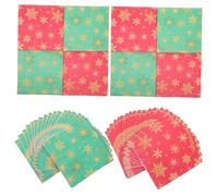FUTUREORYY 100pcs Christmas Table Napkins Red Green Snowflake Disposable Paper Napkins Bulk Pack for Holiday Party Winter Wonderland Dinner Decor Festive Absorbent Tissue for Family Feasts