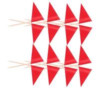FUTUREORYY 100pcs Mini Triangle Toothpick Flags for Appetizers Cupcakes Cheese Fruit Party Decorations Sturdy Plain Stick Food Markers for Wedding Family Dinners and Celebrations