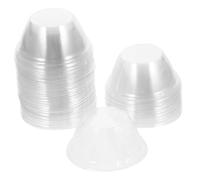 FUTUREORYY 100Pcs Transparent Plastic Plant Dome Covers Greenhouse Humidity Dome for Seedlings and Vegetables Winter Protection