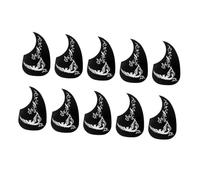 FUTUREORYY 10pcs Acoustic Guitar Pickguards for 40/41 Inch Guitars Waterdrop Shape Self-adhesive Black and Silver Scratch Protection Stickers for Folk and Classical Instruments