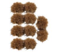 FUTUREORYY 10pcs Brown Cat Pom Pom Balls Set Plush Interactive Cat for Indoor Kittens and Adult Soft Fuzzy Puff Balls for Fun Exercise and Play