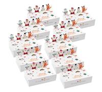 FUTUREORYY 10Pcs Christmas Candy Boxes Small Paper Goodie Boxes Cute Cartoon Folding Packaging for Holiday Party Treats and Baking Sweets Packaging