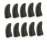 FUTUREORYY 10pcs Gaming Anti-sweat Finger Covers for Mobile Touchscreen, Black Copper Fiber Thumb Sleeves White Edge, Non-slip Phone Game Thumb Protectors for Mobile Gamers
