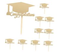 FUTUREORYY 10Pcs Graduation Cap Cupcake Toppers Graduation Party Decorations for Cake Desserts and Table Centerpieces to Celebrate Your Special Day