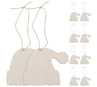 FUTUREORYY 10pcs Hat Shape Wooden Christmas Hanging Ornaments with Rope for Home and Yard Decoration, Create Christmas Atmosphere Xmas Tree Pendant Adornment