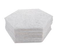 FUTUREORYY 10pcs Hexagon Acoustic Panels Sound Absorbing Wall Treatment Polyester Fiber Soundproofing Boards for Home Studio Office Grey