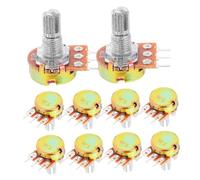 FUTUREORYY 10pcs High Precision Rotary Taper Potentiometers for Guitar Volume Control Low Friction Audio Volume Taper Pots Exact Adjustment Resistors for Electronic Circuits Quick