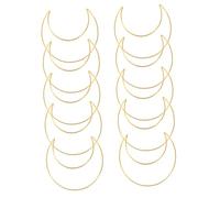 FUTUREORYY 10pcs Iron Moon Dreamcatcher Rings Metal Macrame Hoops for DIY Crafts Home Wall Hanging Wreath Decoration Portable Crescent Shape Wreath Rings