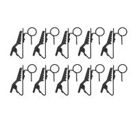 FUTUREORYY 10pcs Lavalier Microphone Clips Replacement Iron Collar Clips for Mic 8.5mm Matte Black Lapel Mic Wire Holder Set Suitable for Microphone Accessories