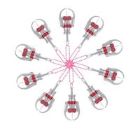 FUTUREORYY 10pcs Mini Plastic Claw Pendants with Beaded Chains Bright Colorful Keychain Hanging Decorations Fade Resistant Machine Gripper Charms for Bags