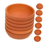 FUTUREORYY 10pcs Red Pottery Flowerpot Trays Small Round Succulent Plant Saucers Water-resistant Base Plates for Balcony Indoor Flower Pots Non-fading Terracotta Holders