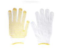 FUTUREORYY 12 Pairs Thickened Cotton Labour Protection Gloves White Yellow Non-slip Workwear for Construction Maintenance Mining with Oil and Chemical Resistance