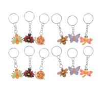 FUTUREORYY 12pcs Cartoon Insect Keychain Set with Lifelike Butterfly and Ladybug Pendants, Decorative Mini Bug Charms for Backpacks, Party Favors, and Unisex Accessories