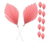 FUTUREORYY 12pcs Leaf Cake Topper Decorations Elegant Paper Fan Inserts for Wedding and Birthday Cakes Unique Dessert Table Accents Easy to Use Beautifully Crafted Leaf Design