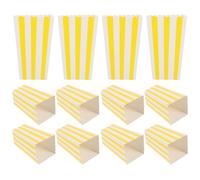 FUTUREORYY 12pcs Paper Popcorn Boxes for Snack Stores and Party Use Yellow Popcorn Containers Delicate Fresh Style and Treat Boxes for Movie Night