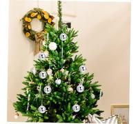 FUTUREORYY 12pcs Silver Xmas Hanging Balls Shiny Plastic Electroplated Ornaments for Christmas Tree Decorations Home Cafe Mall Showcase