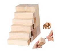 FUTUREORYY 13pcs Unfinished Basswood Blocks Kit Smooth Soft Wood for DIY Whittling Crafting Artistic Woodworking Education with Varied Resistant Wood Blocks