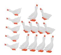 FUTUREORYY 15Pcs Resin Small White Swan Figurines Set, Simulation Swan Statues Desktop Ornaments for Garden, Bonsai, and Indoor Landscape Decoration