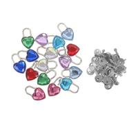 FUTUREORYY 16pcs Love Gem Padlock Heart Lock for Wedding Mini Heart Shaped Padlock Zinc Alloy