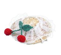 FUTUREORYY 1PC Adorable Xs White Lace Woven Hat for Cats Stylish Sun Block Headdress for Parties and Photos Soft Comfortable Design for Daily Wear