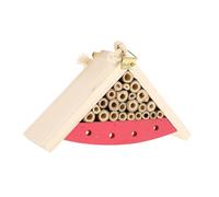 FUTUREORYY 1pc Wooden Colored Habitat Bee House Decorative Outdoor Garden Cabin for Bees Butterflies Ladybirds Painted Insect House for Pollination Hibernation Garden Accessory