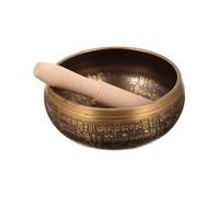 FUTUREORYY 1set Handmade Meditation Bowl Wooden Rod Portable Yoga Sound Bowl for Grounding and Mindfulness for Meditation and Relaxation Compact Tabletop Decoration