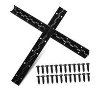 FUTUREORYY 2 Pcs Heavy Duty Metal Piano Hinges Black Iron Continuous Long Cabinet Hinges with Screws for Wood Boxes Furniture Doors Crafts Durable Wear Resistant