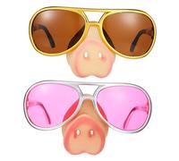 FUTUREORYY 2 Pcs Pig Nose Glasses for Comfortable Plastic Halloween Party Accessory in Gold and Pink Cosplay Eyewear for Birthday Costume Pig Disguise with Soft Fit and Safe Materials