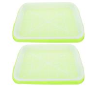 FUTUREORYY 2 Sets Hydroponic Seedlings Tray Plant Germination Box 34x25x4cm Grass Green Multi-Purpose Sprout Vegetable Growing Trays for Indoor Gardening