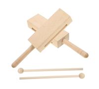 FUTUREORYY 2 Sets Percussion Square Stick Rhythm Sticks Mallets Percussion Instruments Small Block Maple Handmade Folk Instrument Rhythm Music Kit Wood