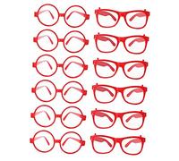 FUTUREORYY 20 Pcs Eyeglass Frames Lightweight Plastic Round Square Party Glasses Props for Photo Booth Dress Up Costume Accessories for Adults