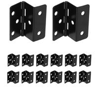 FUTUREORYY 20pcs Black 6-Hole Three-fold Metal Hinges for Wooden Boxes Cabinet Drawer Hardware, Multi-fold Foldable Hinge Suitable for DIY Storage and Furniture Repair