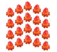 FUTUREORYY 20pcs Miniature Bonfire Model with Artificial Flame Resin Decoration for Dollhouse Campfire Scene, Small Lilliputian Fire Prop Set for Outdoor Fairy Garden and Home Décor