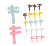 FUTUREORYY 20pcs Miniature Wooden Signs and Fences for Fairy Garden Dollhouse Multi-color Dollhouse Accessories Easy Install Decorative Land Markers for Doll Ornaments and Garden Decor