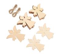 FUTUREORYY 20pcs Wooden Angel Ornaments Unfinished Wood Cutouts for Christmas Tree Hanging DIY Crafts Festive Holiday Decor Tags for Easy Hanging